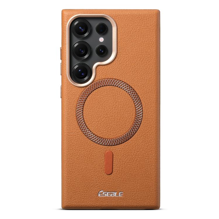Litchi-Texture Magnetic Case with Metal Lens Ring — Galaxy S26
