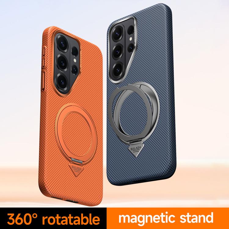 Kevlar Grid Rotation Magnetic Holder Case — Galaxy S26 Ultra