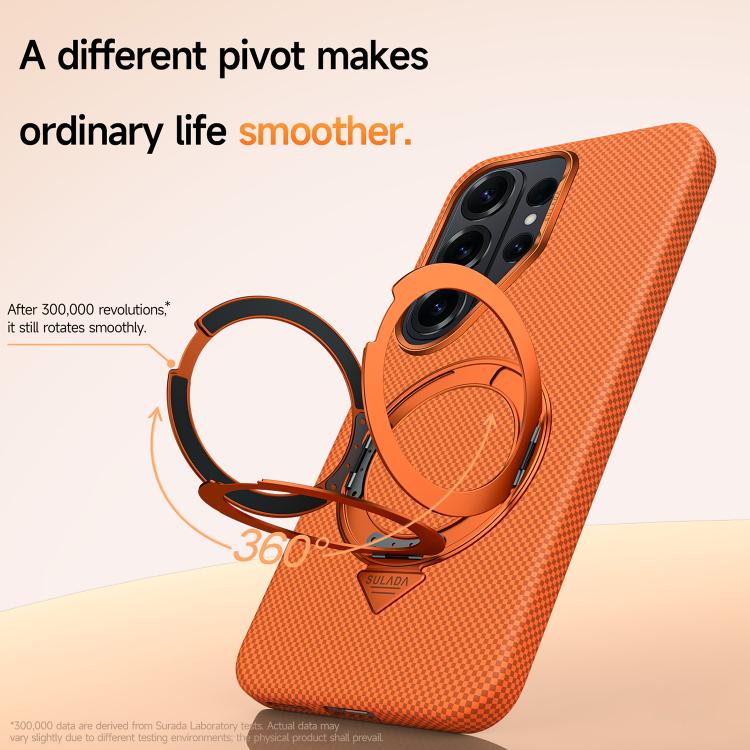 Kevlar Grid Rotation Magnetic Holder Case — Galaxy S26 Ultra