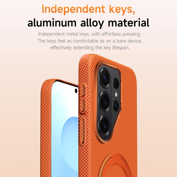 Kevlar Grid Rotation Magnetic Holder Case — Galaxy S26 Ultra
