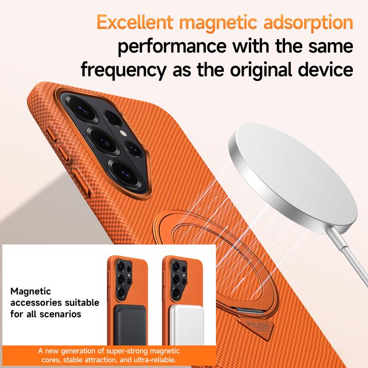 Kevlar Grid Rotation Magnetic Holder Case — Galaxy S26 Ultra