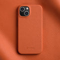 Half-Wrap Genuine Leather Magnetic Case — iPhone 15
