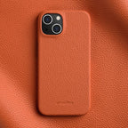 Half-Wrap Genuine Leather Magnetic Case — iPhone 15