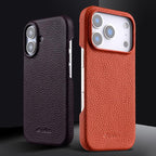 Half-Wrap Genuine Leather Magnetic Case — iPhone 15