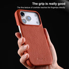 Half-Wrap Genuine Leather Magnetic Case — iPhone 15