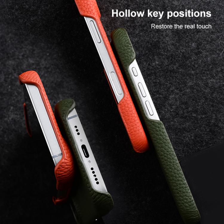 Half-Wrap Genuine Leather Magnetic Case — iPhone 18 Pro