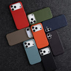 Half-Wrap Genuine Leather Magnetic Case — iPhone 15
