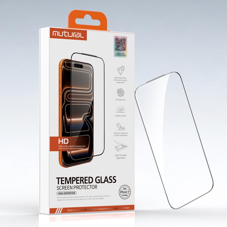 Easy-Install Tempered Glass Screen Protector with Dust-Free Frame — iPhone 17 Pro