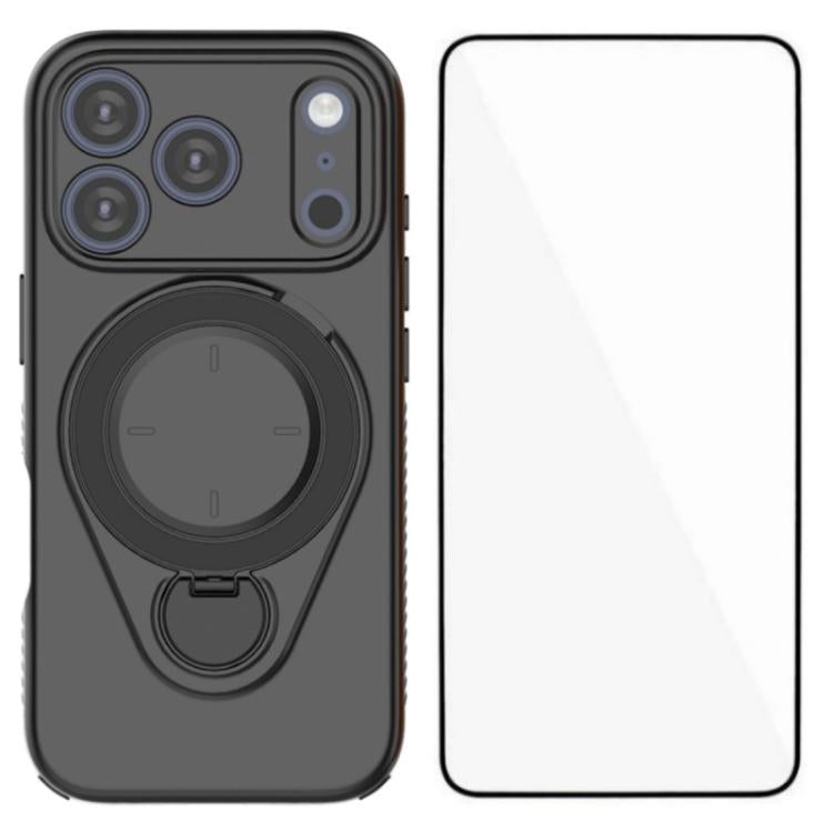Ring-Stand Case with Tempered Glass Screen Protector — iPhone 17 Pro