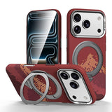 Kevlar Pixel Grid Rotation Magnetic Holder Case — iPhone 18 Pro & More