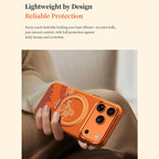 Kevlar-Texture MagSafe Case with 360° Rotating Ring Stand — iPhone 18 Pro