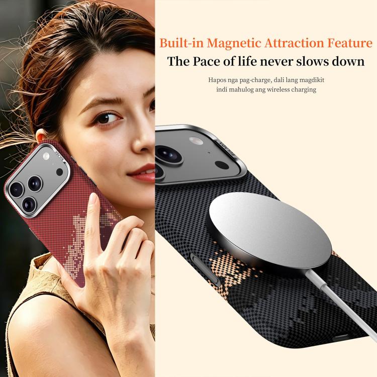 Kevlar Pixel-Grid MagSafe Case, Grippy Slim Feel — iPhone 18 Pro