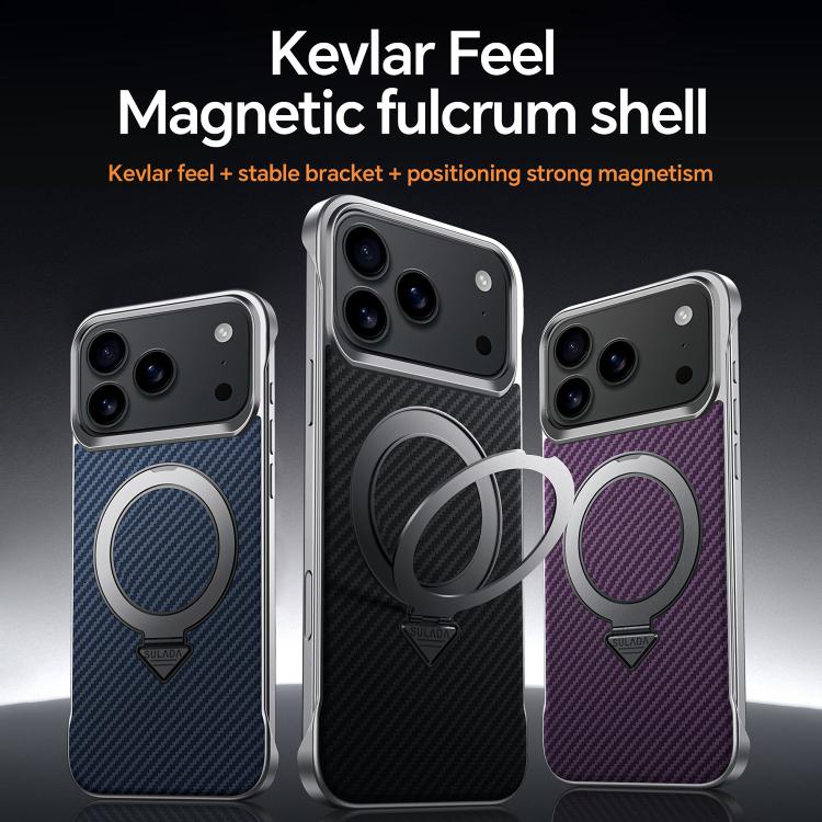 Kevlar Skin-Feel MagSafe Case with Folding Ring Stand — iPhone 18 Pro