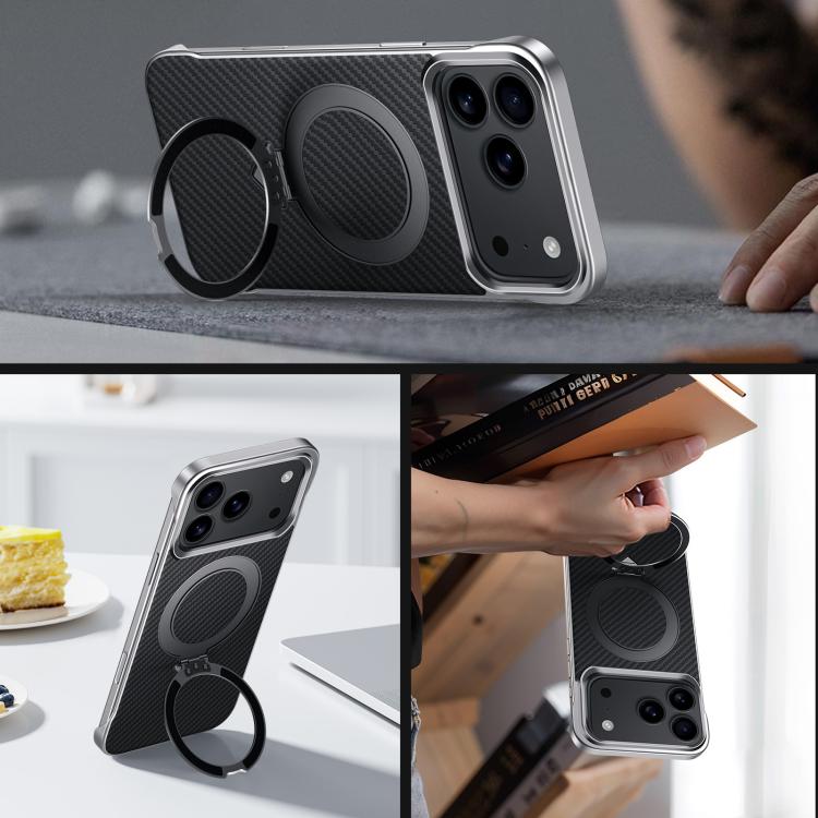 Kevlar Skin-Feel MagSafe Case with Folding Ring Stand — iPhone 18 Pro
