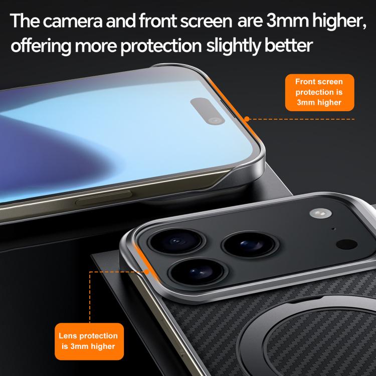 Kevlar Skin-Feel MagSafe Case with Folding Ring Stand — iPhone 18 Pro