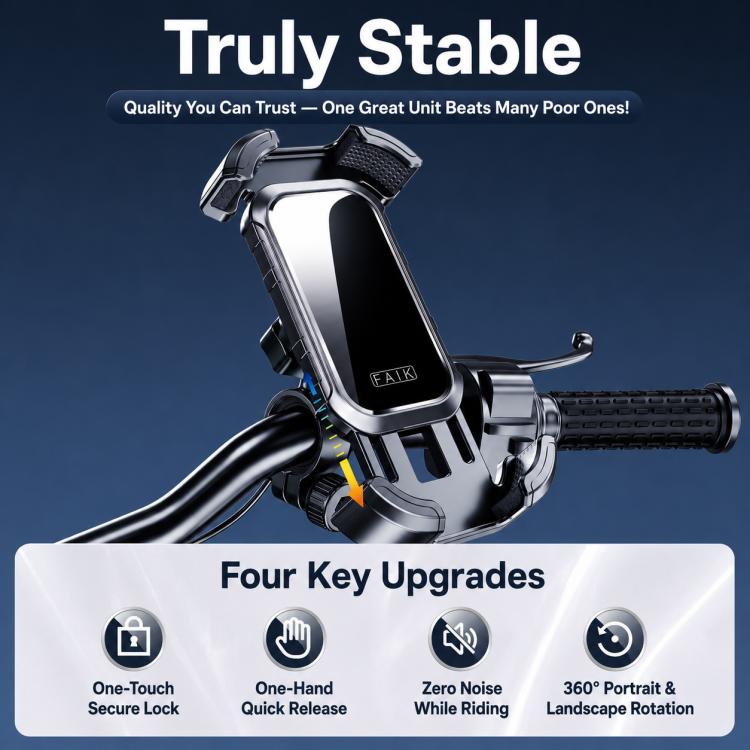One-Push Locking Handlebar Phone Mount