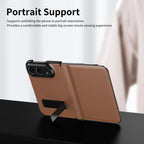 Flip Cover Folding Holder Vegan Leather Case — iPhone Duo