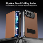 Flip Cover Folding Holder Vegan Leather Case — iPhone Duo