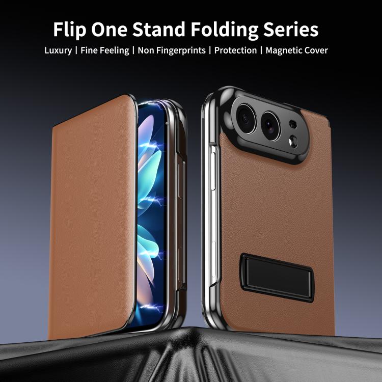 Flip Cover Folding Holder Vegan Leather Case — iPhone Duo