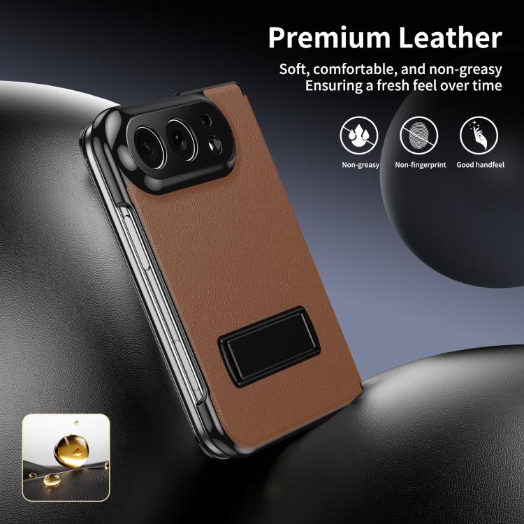 Flip Cover Folding Holder Vegan Leather Case — iPhone Duo