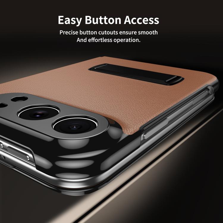 Flip Cover Folding Holder Vegan Leather Case — iPhone Duo