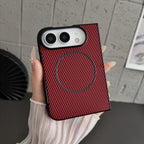 Fiber Texture Fine Circle Magnetic Case — iPhone Duo