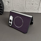 Fiber Texture Fine Circle Magnetic Case — iPhone Duo