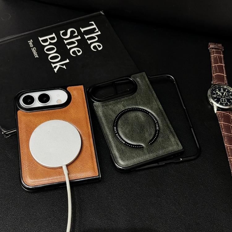 Crazy Horse Texture Magnetic PU Case — iPhone Duo
