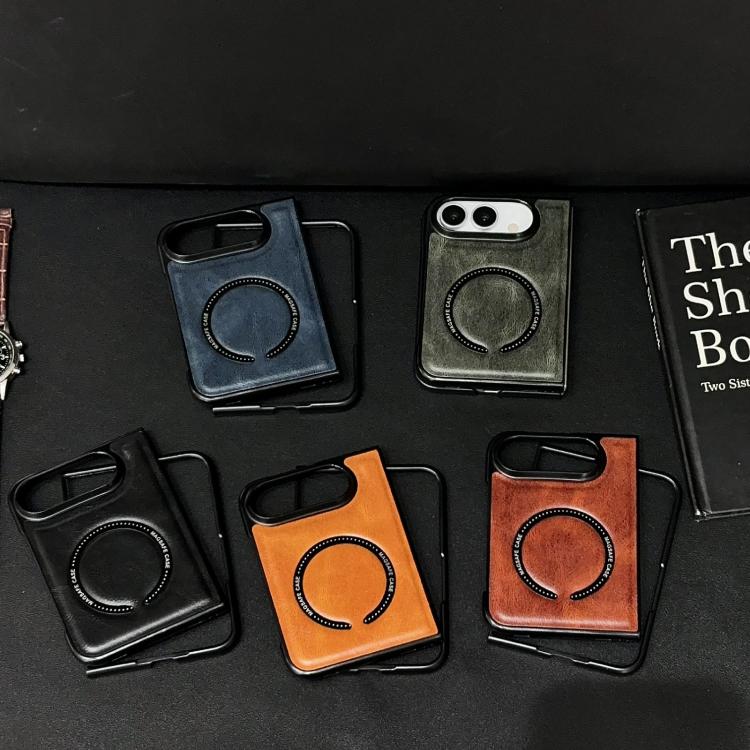 Crazy Horse Texture Magnetic PU Case — iPhone Duo