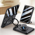 Premium Privacy Film Magnetic Case with Wrist Strap & Ring Holder — iPhone Duo