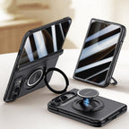 Premium Privacy Film Magnetic Case with Wrist Strap & Ring Holder — iPhone Duo