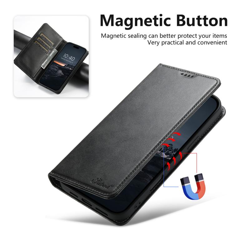 Calf-Texture Leather Flip Wallet Case — iPhone 18 Pro
