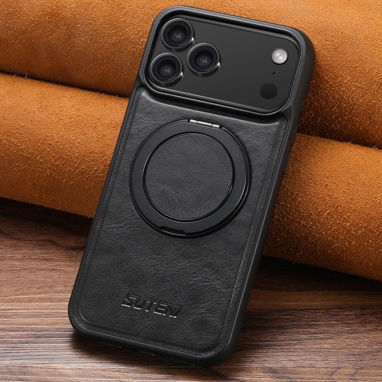 Oil-Wax Leather MagSafe Case with 360° Rotating Stand — iPhone 18 Pro