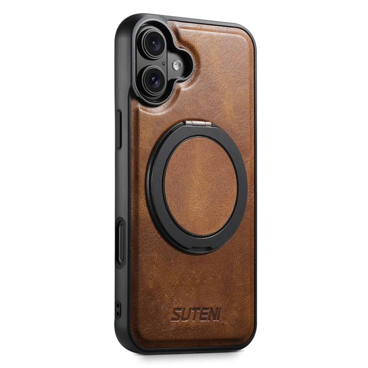 Oil-Wax Leather MagSafe Case with 360° Rotating Stand — iPhone 18 Pro