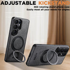 Denim-Leather MagSafe Case with 360° Kickstand — Galaxy S26