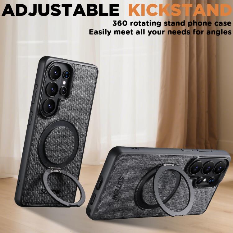 Denim-Leather MagSafe Case with 360° Kickstand — Galaxy S26