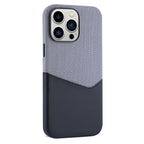 Cloth-and-Leather MagSafe Case with Card Slot — iPhone 13 Pro