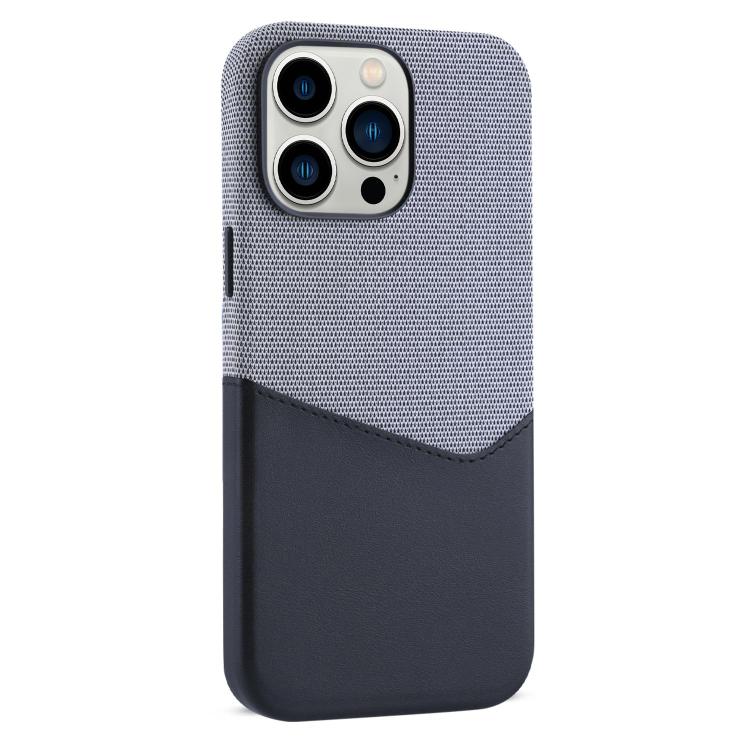 Cloth-and-Leather MagSafe Case with Card Slot — iPhone 13 Pro