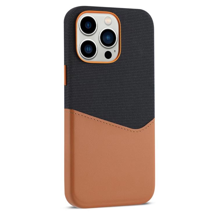 Cloth-and-Leather MagSafe Case with Card Slot — iPhone 13 Pro