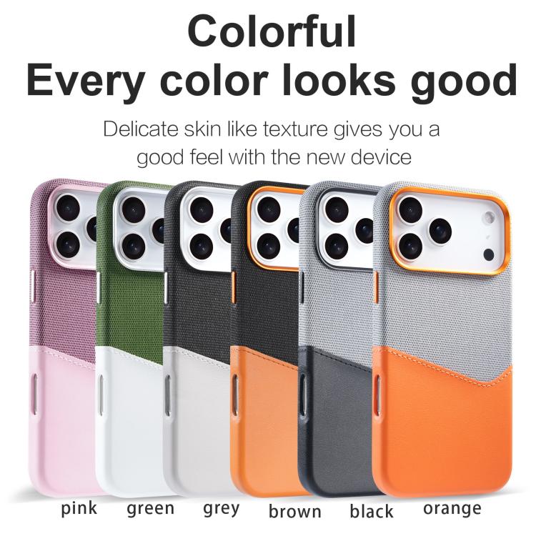 Cloth-and-Leather MagSafe Case with Card Slot — iPhone 17 Pro