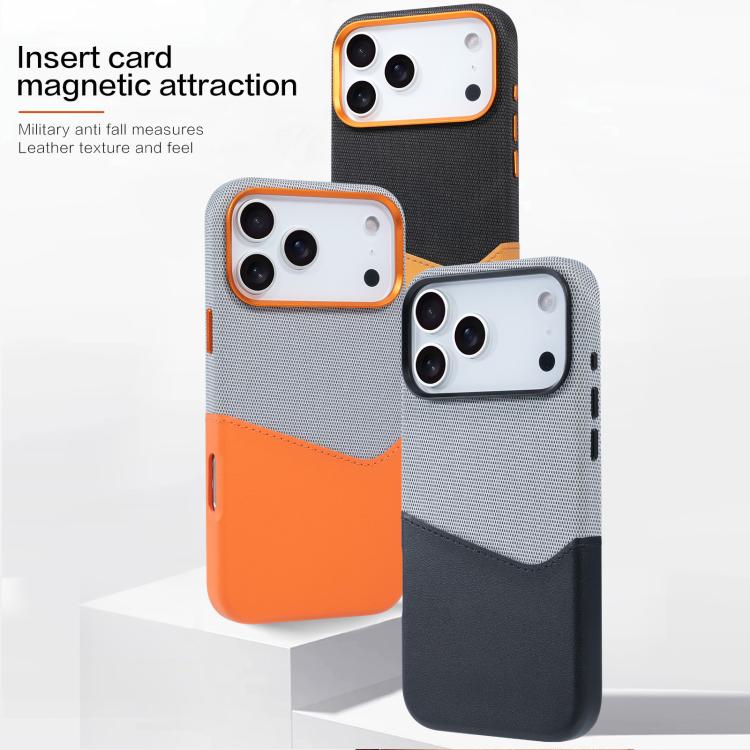Cloth-and-Leather MagSafe Case with Card Slot — iPhone 17 Pro