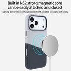 Cloth-and-Leather MagSafe Case with Card Slot — iPhone 13 Pro