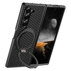 Carbon-Fibre Leather MagSafe Case with 360° Kickstand — Fold8