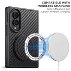 Carbon-Fibre Leather MagSafe Case with 360° Kickstand — Fold8