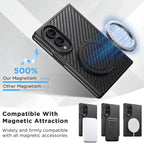 Carbon-Fibre Leather MagSafe Case with 360° Kickstand — Fold8
