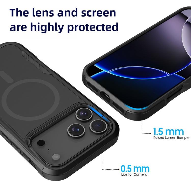 Matte MagSafe Shockproof Case, 1.5 mm Raised Screen Lip — iPhone 17 Pro Max