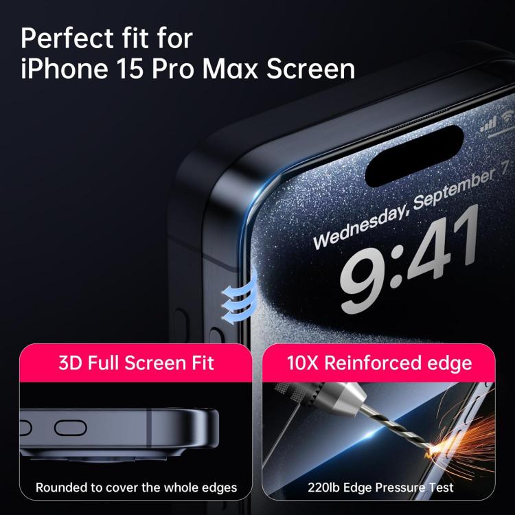 High-Aluminum HD Tempered Glass, Anti-Fingerprint — iPhone 18 Pro Max