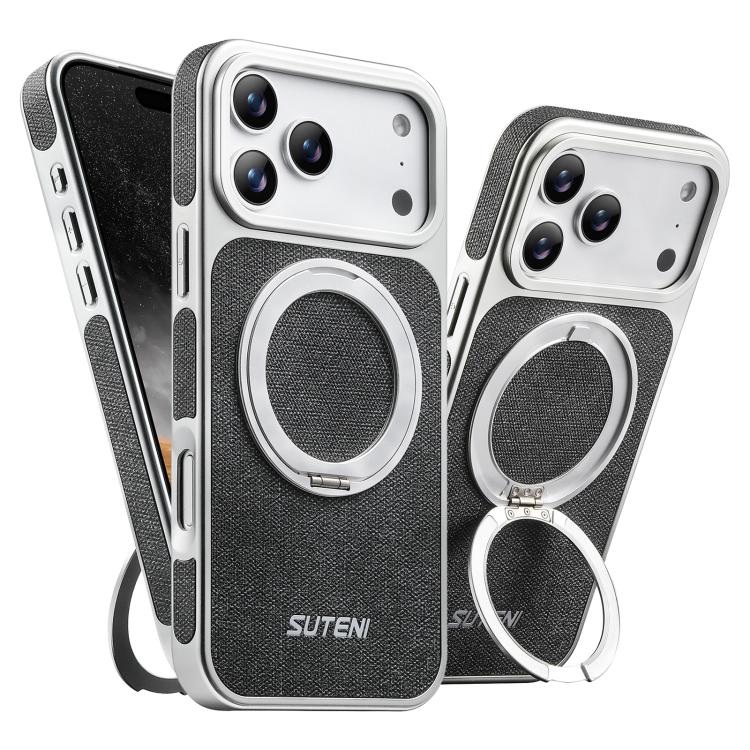 Denim-Texture MagSafe Case with 360° Rotating Stand — iPhone 17 Pro