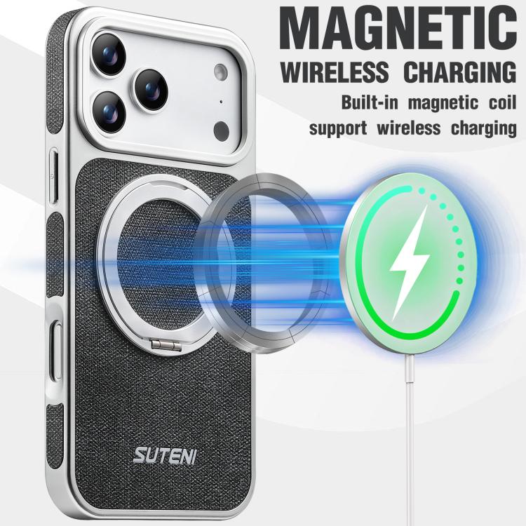 Denim-Texture MagSafe Case with 360° Rotating Stand — iPhone 17 Pro