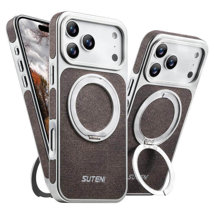 Denim-Texture MagSafe Case with 360° Rotating Stand — iPhone 17 Pro